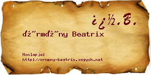 Örmény Beatrix névjegykártya